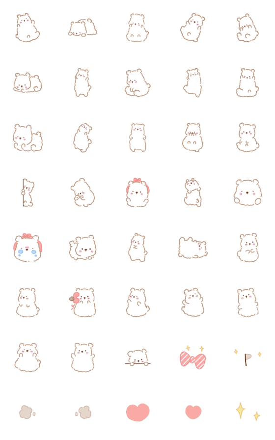 [LINE絵文字]white bear '-' (Revised Version)の画像一覧