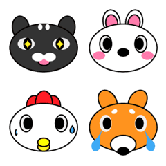 [LINE絵文字] ハピスマ動物園ーかわいい動物達の福笑いの画像