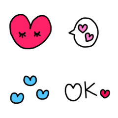 [LINE絵文字] ハートちゃんのたくさんハート絵文字の画像