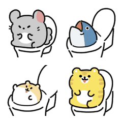 [LINE絵文字] おトイレどうぶつ絵文字の画像