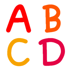 English alphabets in bright colorsの絵文字メイン画像