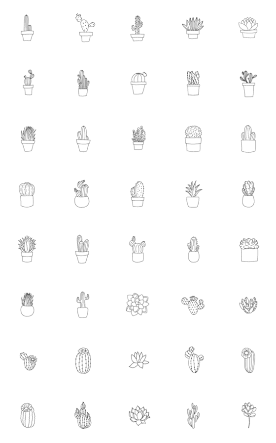 [LINE絵文字]line cactusの画像一覧