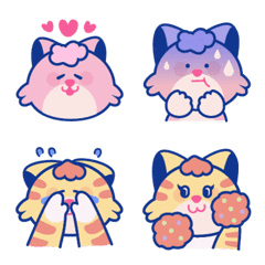[LINE絵文字] Cute emoji of pink catの画像
