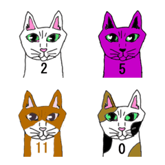 [LINE絵文字] 眉間にしわのよった猫の画像