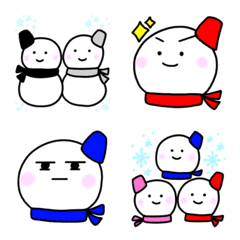 [LINE絵文字] カラフルな雪だるま絵文字の画像