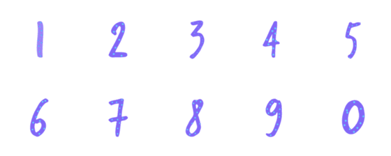 [LINE絵文字]Purple Party Numbersの画像一覧