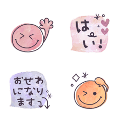 [LINE絵文字] 一番使う定番水彩えもじの画像