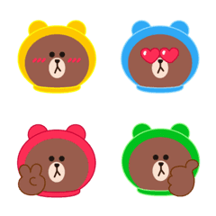 [LINE絵文字] Fat ＆ Cute Brown Emojiの画像