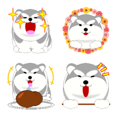 [LINE絵文字] マラミュートまるみゅの絵文字の画像