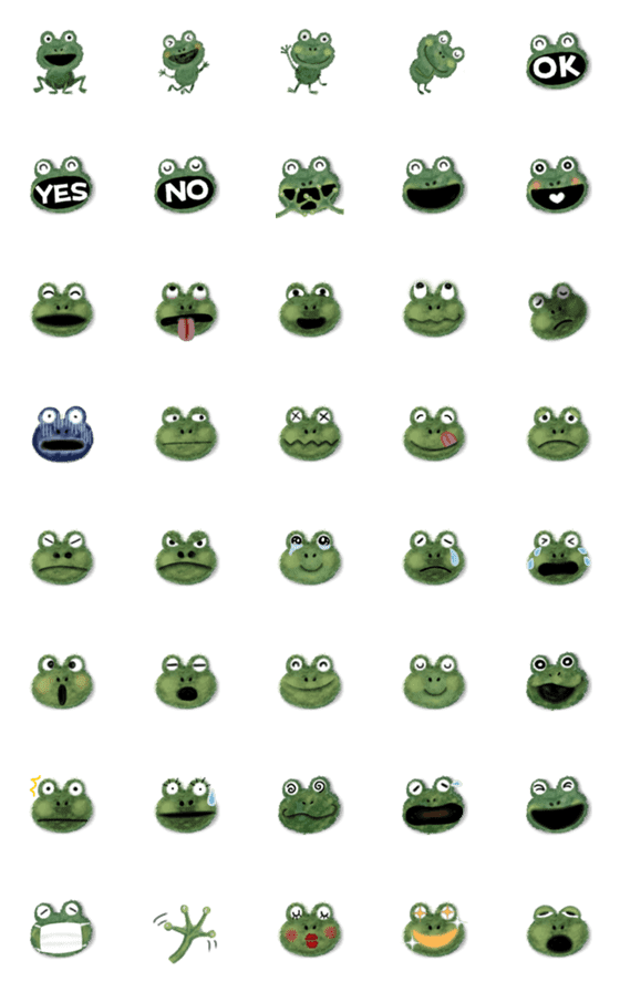[LINE絵文字]カエルくんの喜怒哀楽の画像一覧