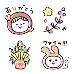 [LINE絵文字] ○ほっこりやさしい＊冬マトリョー○絵文字の画像