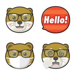 [LINE絵文字] インテリ カワウソ＆クマ 絵文字の画像