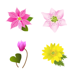 [LINE絵文字] 冬の花たちの画像