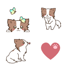 [LINE絵文字] カラフル☆なパピヨン犬の絵文字の画像