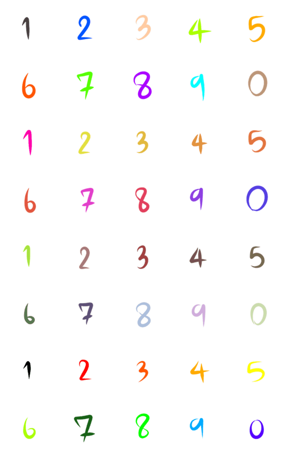 [LINE絵文字]0-9 Numbers cute narakの画像一覧