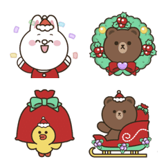 [LINE絵文字] BROWN ＆ Happy New Year (EMOJI)の画像