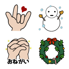 [LINE絵文字] Hand Sign Emoji ＆ Christmas Emojiの画像