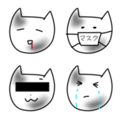 変顔ねこ(o'_'o)の絵文字メイン画像