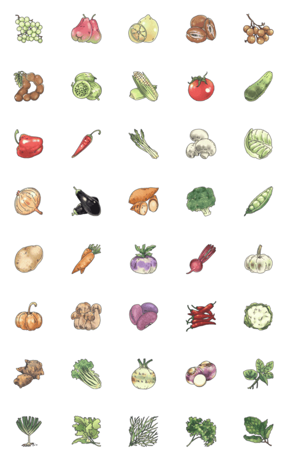 [LINE絵文字]fruity ＆ vegetable zana2の画像一覧