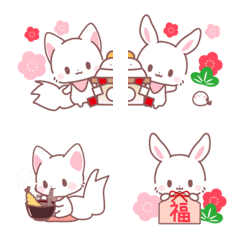 うさぎときつね（冬バージョン）の絵文字メイン画像