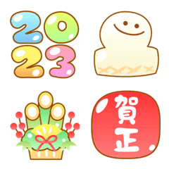 [LINE絵文字] ぷっくり！でかもじうさぴの年賀絵文字2023の画像