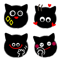 [LINE絵文字] 黒ネコ♥絵文字の画像