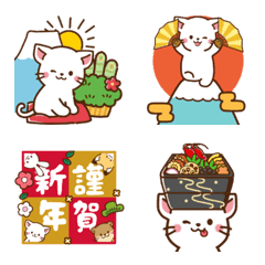 [LINE絵文字] しろねこ♡お正月（年末年始）2023年の画像