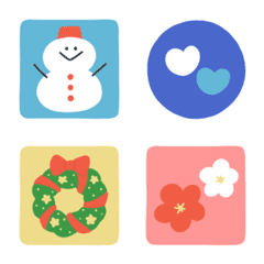 [LINE絵文字] 冬○シール風絵文字の画像
