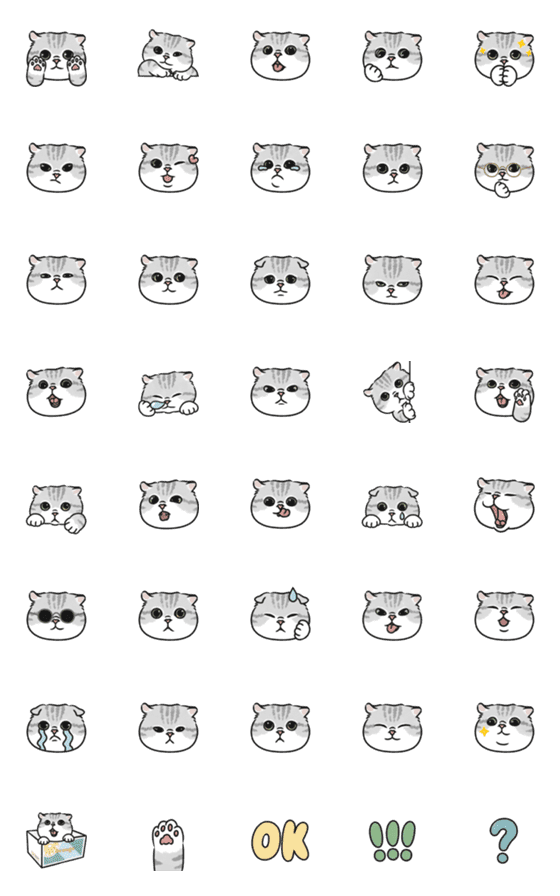 [LINE絵文字]oba cat emojiの画像一覧