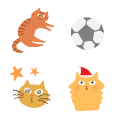 [LINE絵文字] にゃんこ＆サッカー♥冬Mixの画像