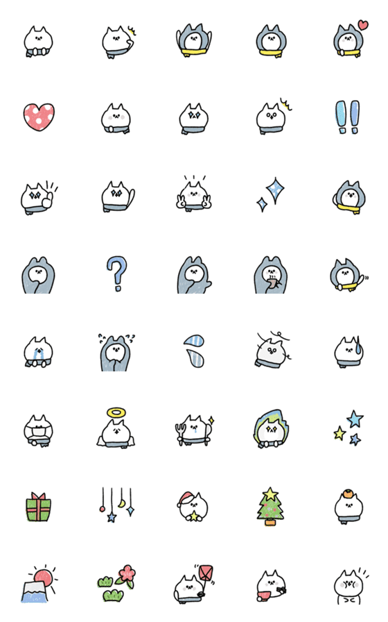 [LINE絵文字]レッツゴー！ねこねこ 7 ほっこりな冬の画像一覧