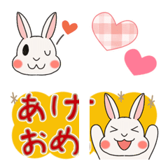 [LINE絵文字] 白うさぎの絵文字【冬】の画像