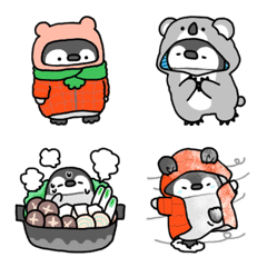 [LINE絵文字] 冬もこ☆ペンギンもこもこ絵文字の画像
