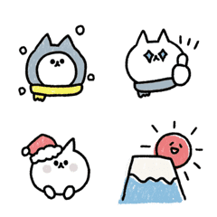 [LINE絵文字] 動くレッツゴー！ねこねこ 4 冬の絵文字の画像