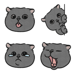 [LINE絵文字] oba cat emoji / blue catの画像