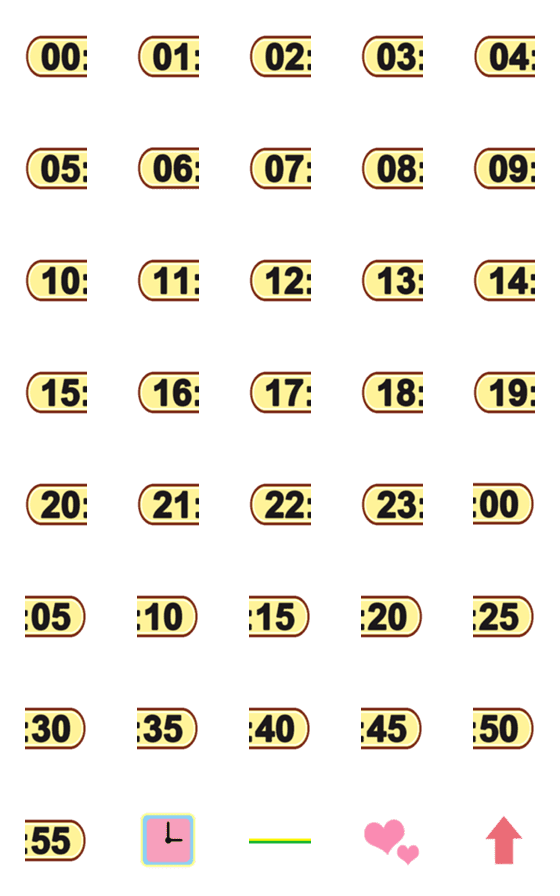 [LINE絵文字]Time display emojiの画像一覧