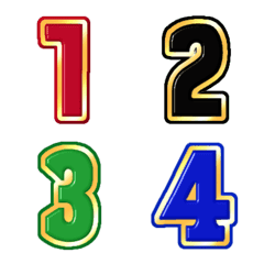 [LINE絵文字] Number classic gold emoji 3の画像