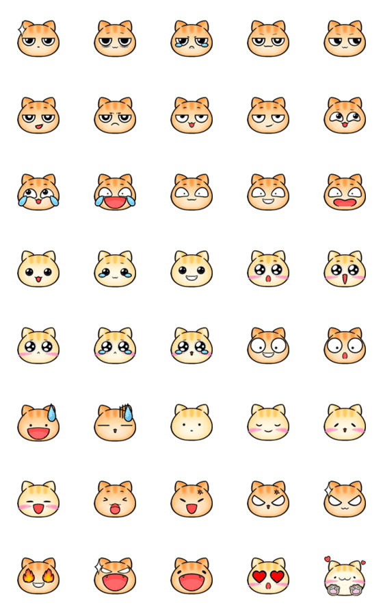 [LINE絵文字]Na Cat Emojiの画像一覧
