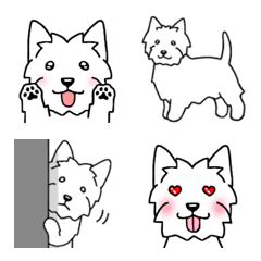 [LINE絵文字] 犬種別毎日可愛いウエスティー絵文字の画像