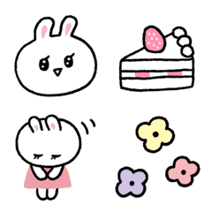 女子っぽいうさぎ絵文字の絵文字メイン画像