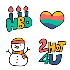 [LINE絵文字] Colorful emoji: 3の画像
