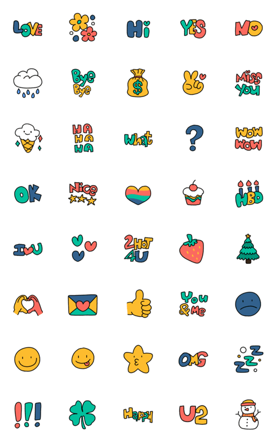 [LINE絵文字]Colorful emoji: 3の画像一覧