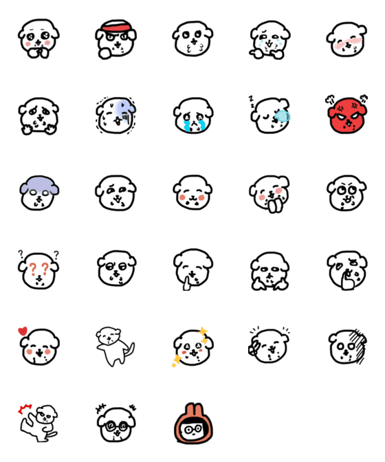 [LINE絵文字]HADAKAINU Emoji2の画像一覧
