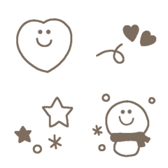 [LINE絵文字] 大人かわいいモノトーン線画絵文字☆彡の画像