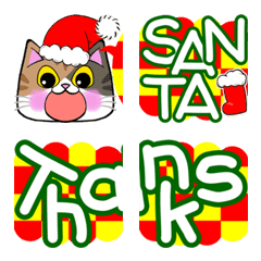 [LINE絵文字] 【クリスマス】つなげて使えるネコ絵文字の画像