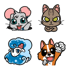 [LINE絵文字] Koma Mouse ＆ 13zodiac emojiの画像