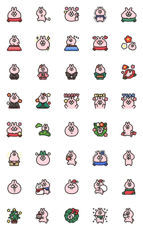 [LINE絵文字]動くたくさんのうささん○冬○の画像一覧