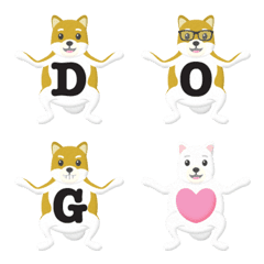 [LINE絵文字] つながる ぽっちゃり柴犬 アルファベットの画像