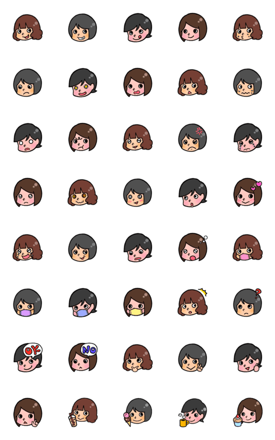 [LINE絵文字]なかよし4人組の画像一覧