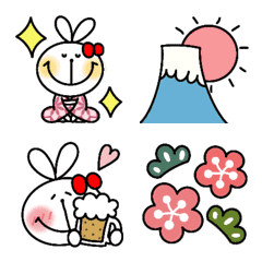 [LINE絵文字] 動く☆あけおめ絵文字とうさぎちゃんの画像